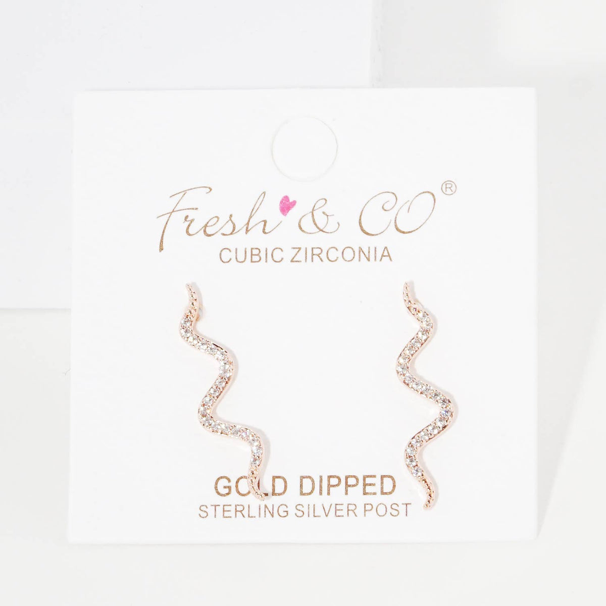 Wavy Cubic Zirconia Ear Crawlers
