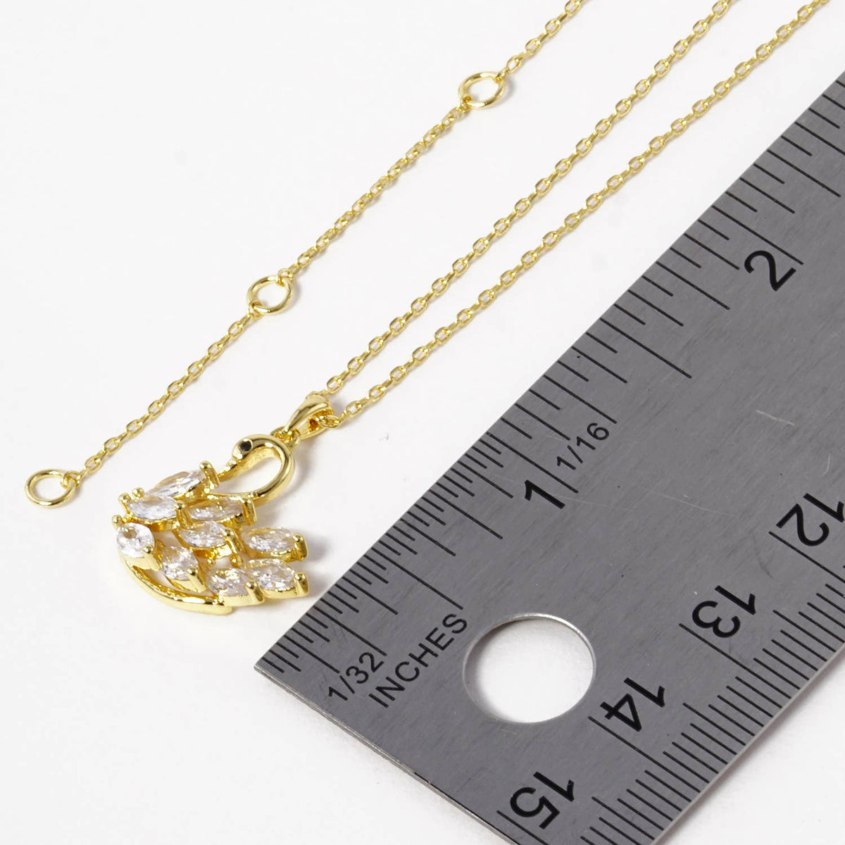 Elegant Crystal Swan Pendant Necklace