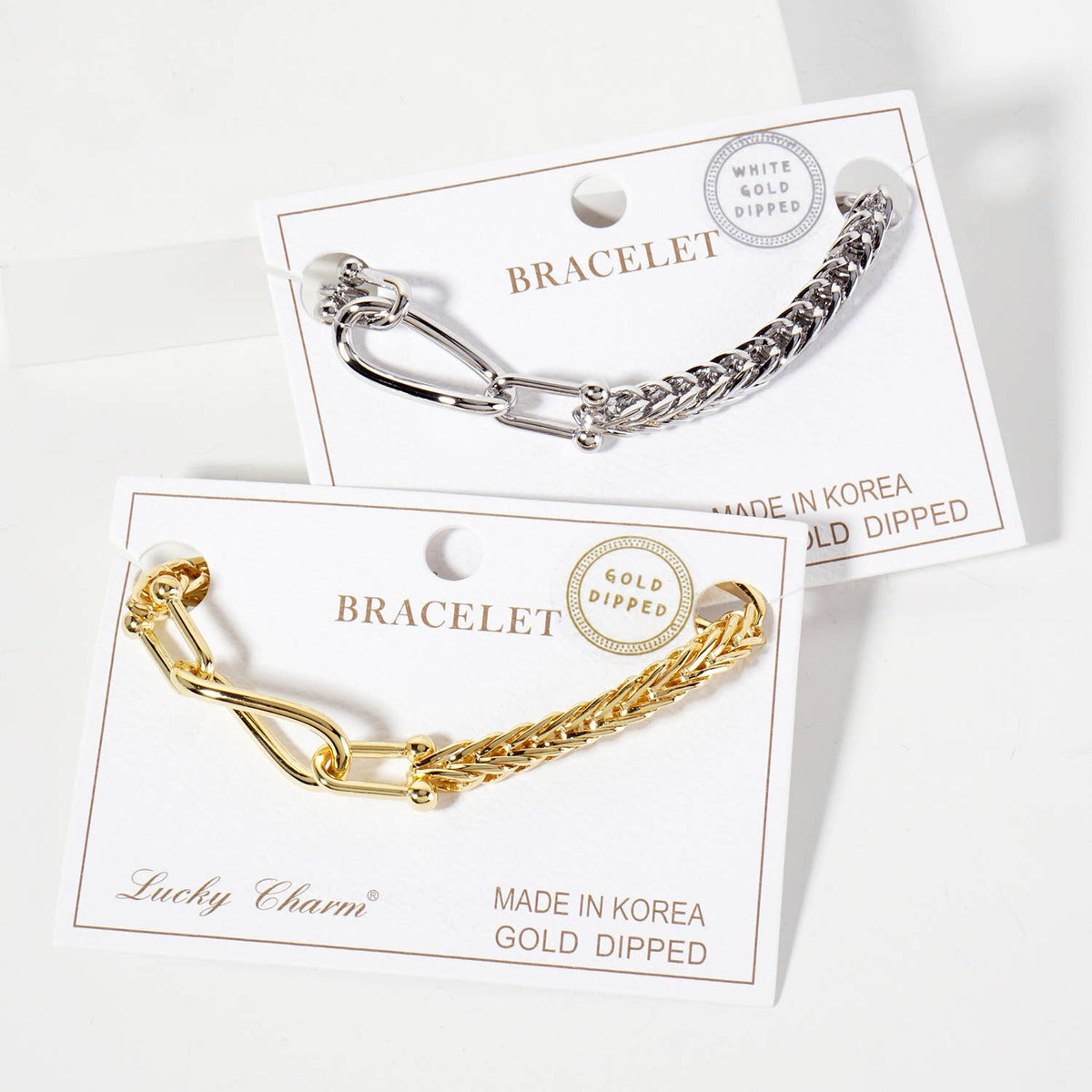 Interlocking Oval and HardWear Links Wheat-Chain Bracelet