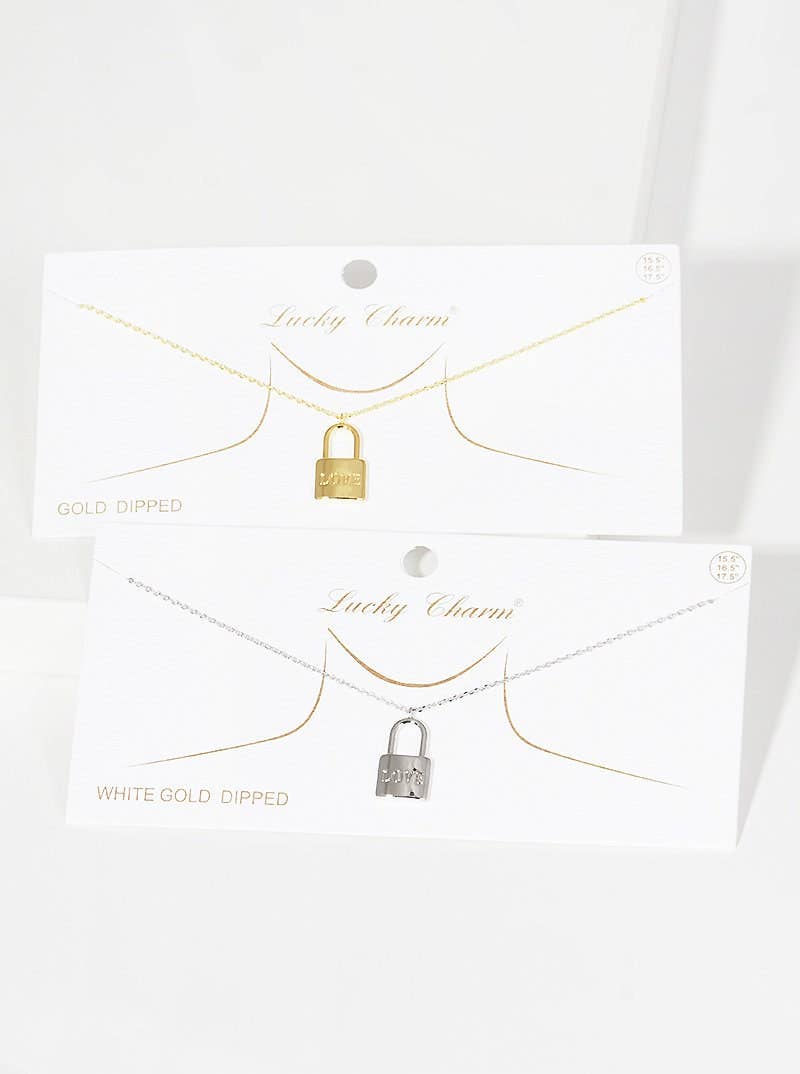Gold Plated Love Lock Necklace