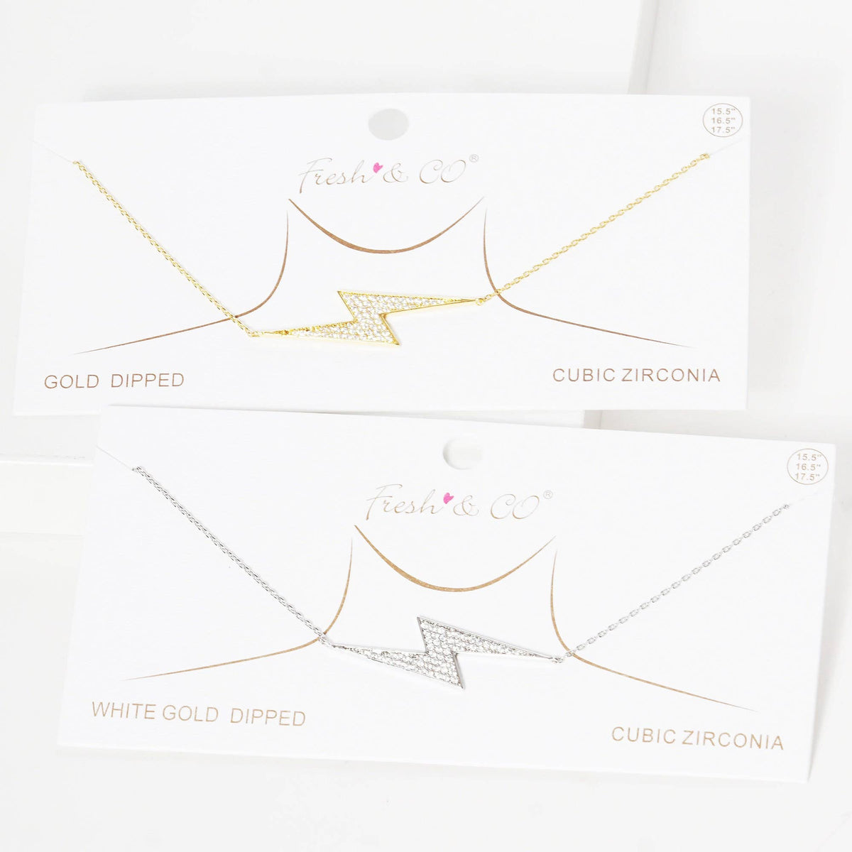Gold Plated Sideway Lightning Bolt Necklace