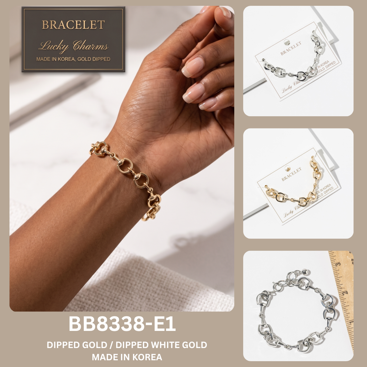 Minimalist Gold-Dipped Interlocking Link Bracelet