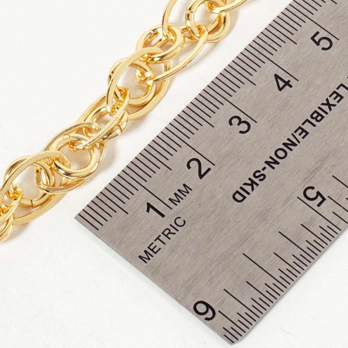 Polished Brass Interwoven Chain Necklace