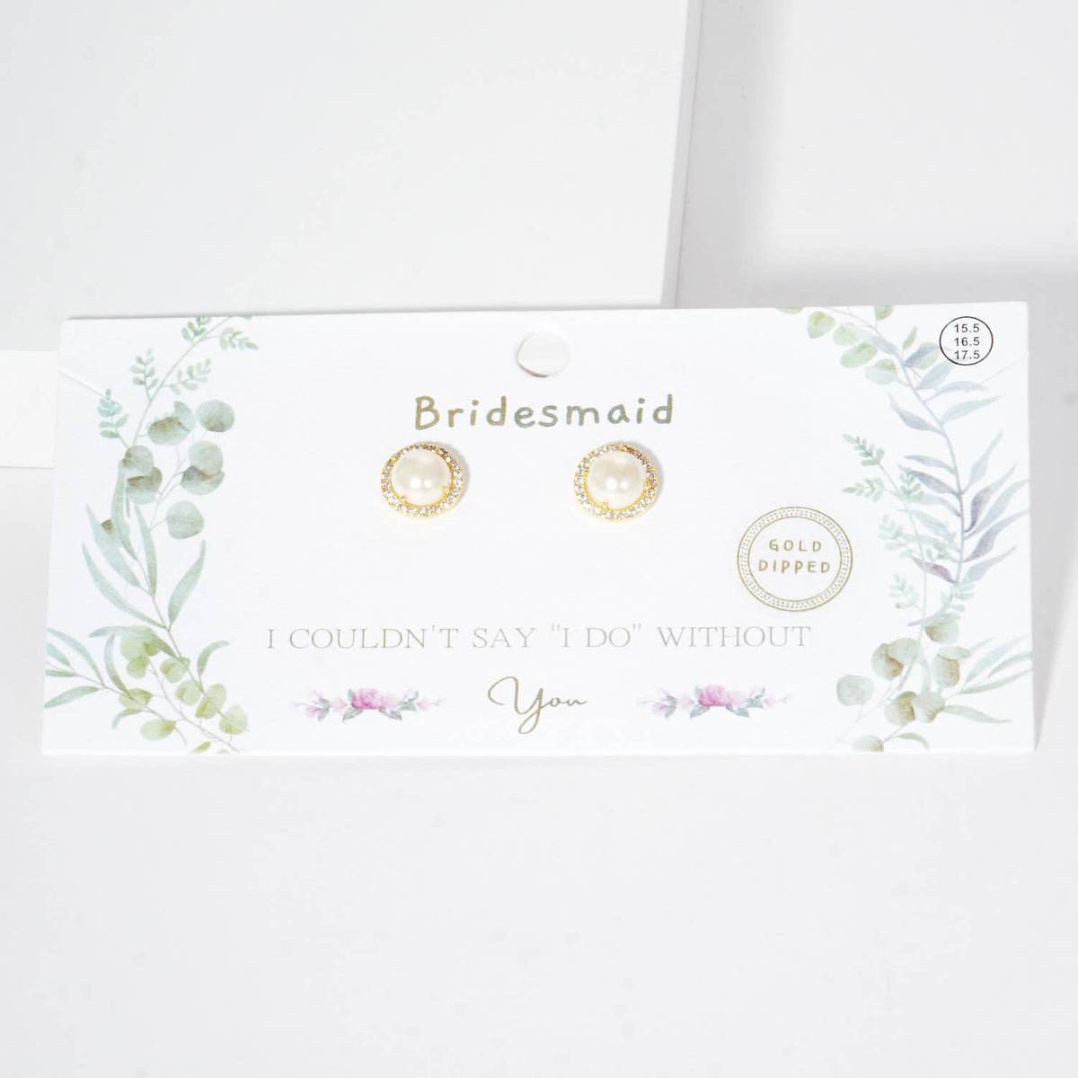 Classic Pearl & Crystal Halo Bridesmaid Stud Earrings