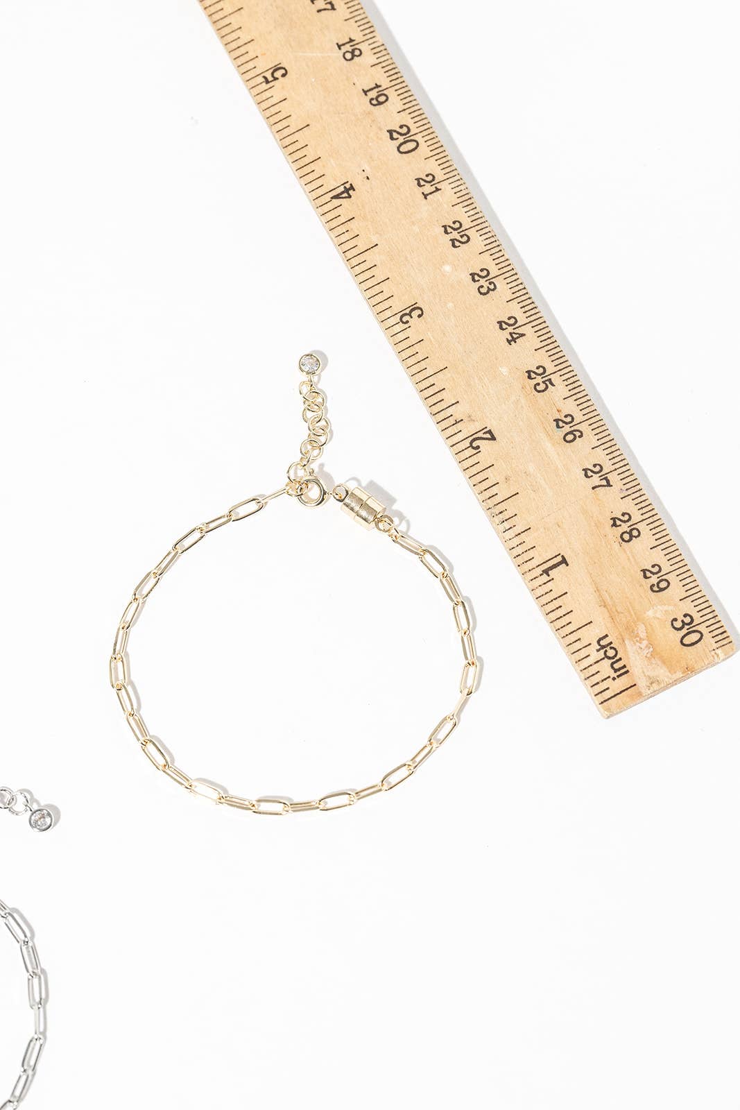 Minimalist Paperclip Chain Bracelet with Magnetic Clasp
