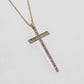 Long Crystal Cross Pendant Necklace – Full-Pavé Cross