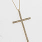 Crystal Cross Pendant Necklace – Gold & Silver Pavé Cross