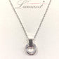 Minimalist Pave Circle Interlocking Pendant Necklace