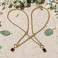 Birthstone Pendant Necklace – Gold-Dipped Ball Chain