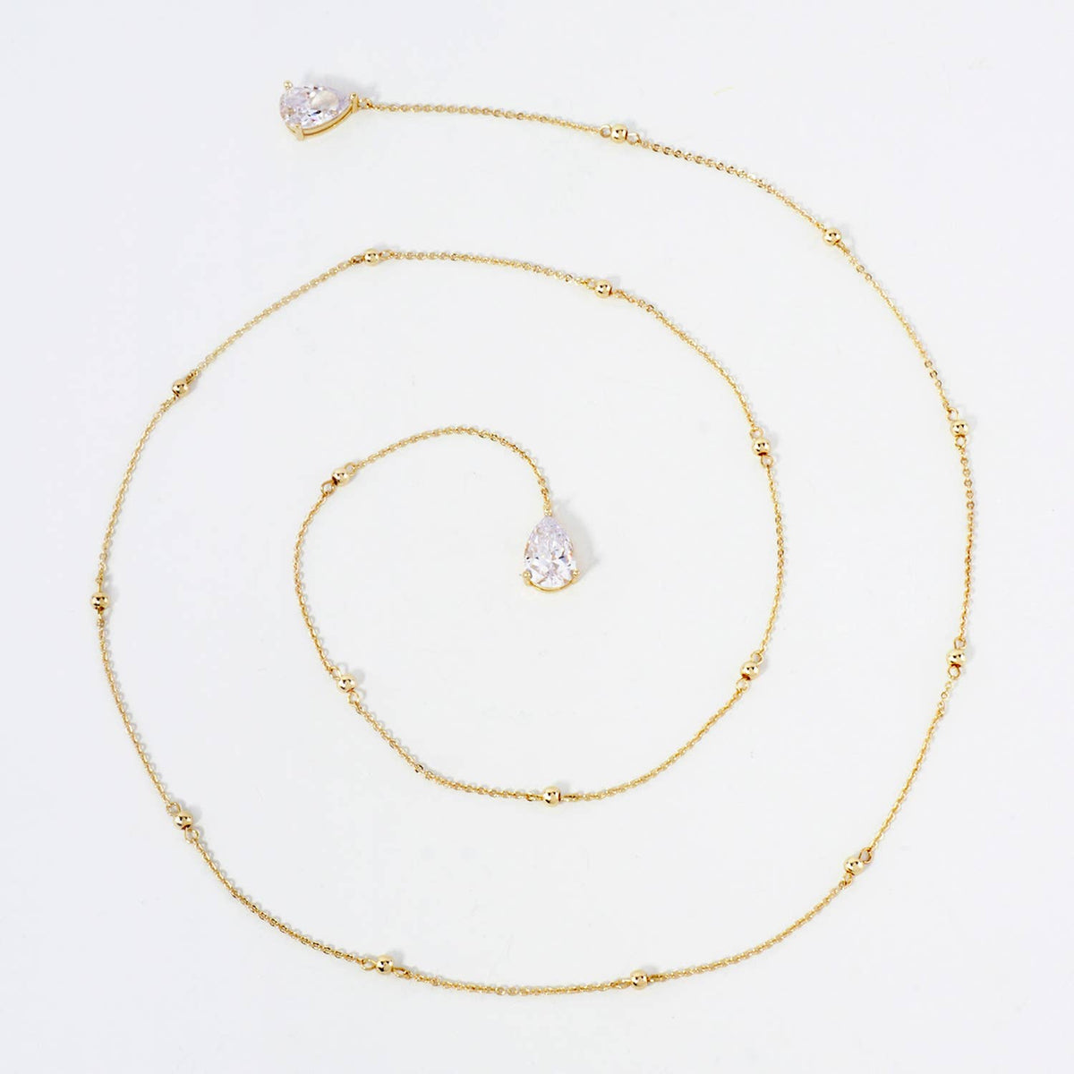 Satellite-Style 3-Prong Teardrop Face-Chain