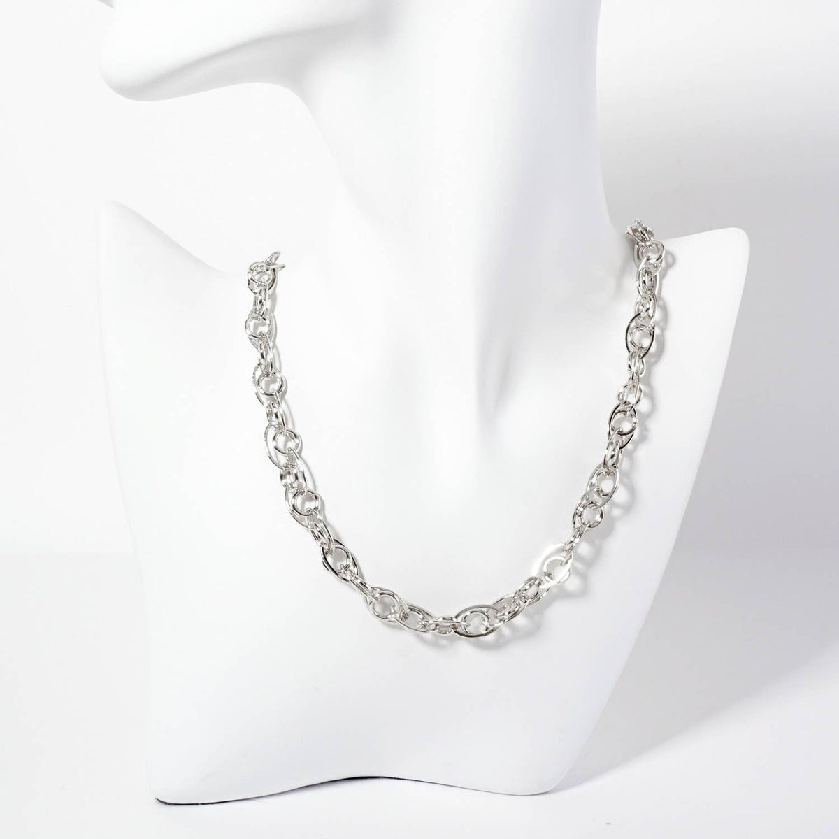 Polished Brass Interwoven Chain Necklace