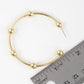 Gold Plated Ball Beaded Hoop Earrings