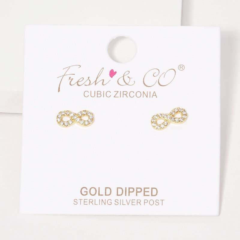 Gold Plated Infinity Stud Earrings