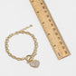 Pavé Cubic Zirconia Heart Toggle Bracelet
