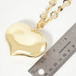 Polished Brass Large Puffy Heart HardWear-Chain Necklace.