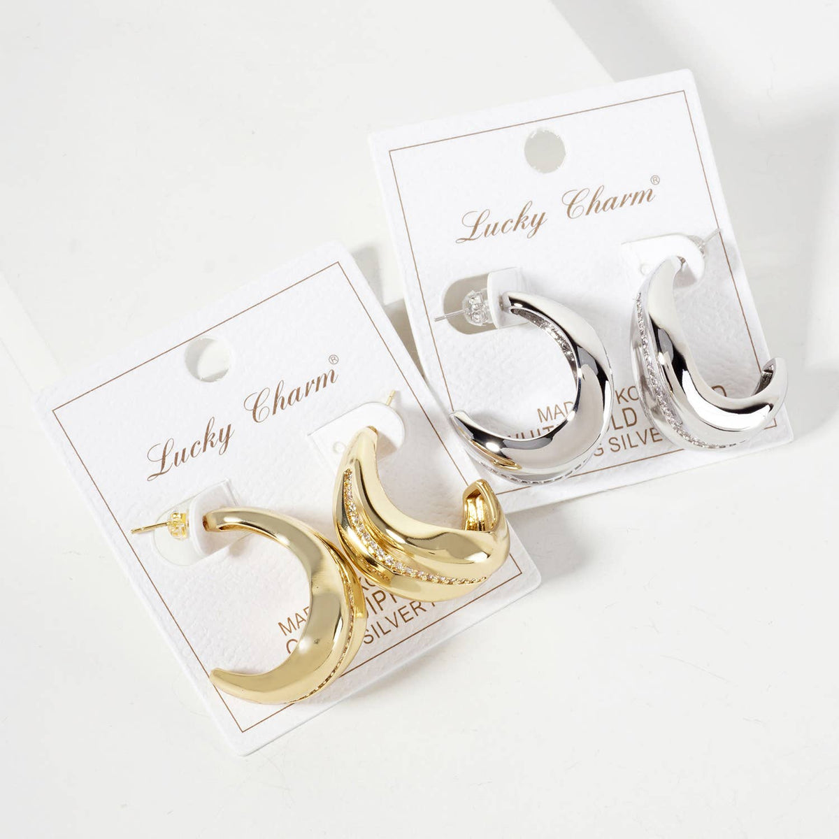 Along the Curve Single-Row 30mm Organic Hoop Earrings