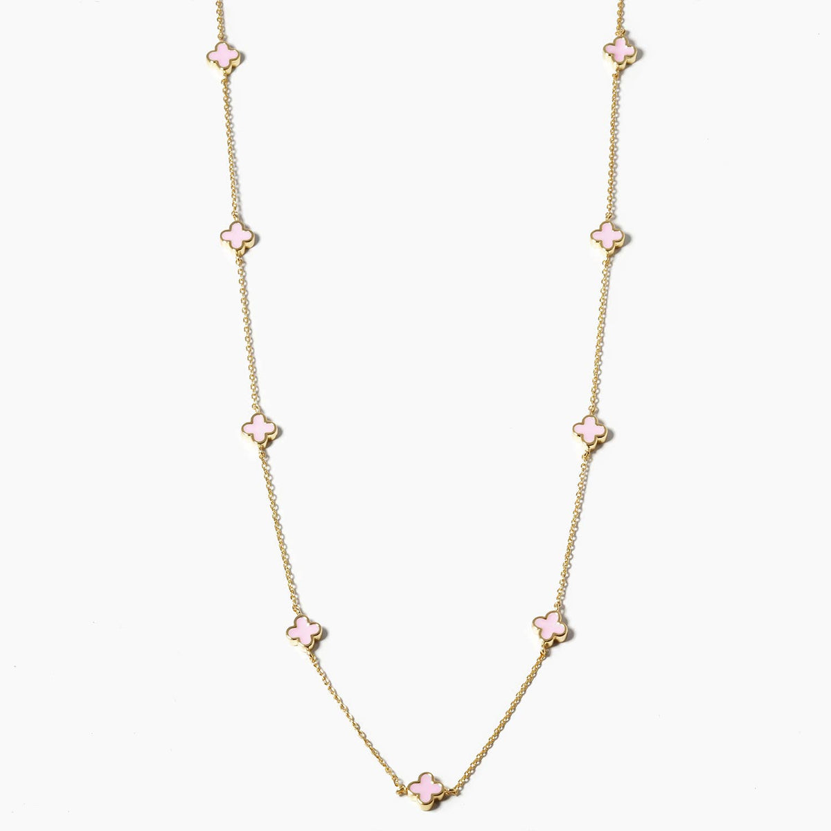 Elegant Clover Station Motif Necklace