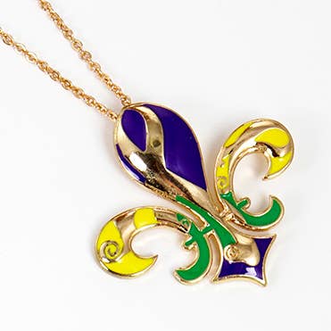 Gold Plated Chunky Fleur De Lis Necklace