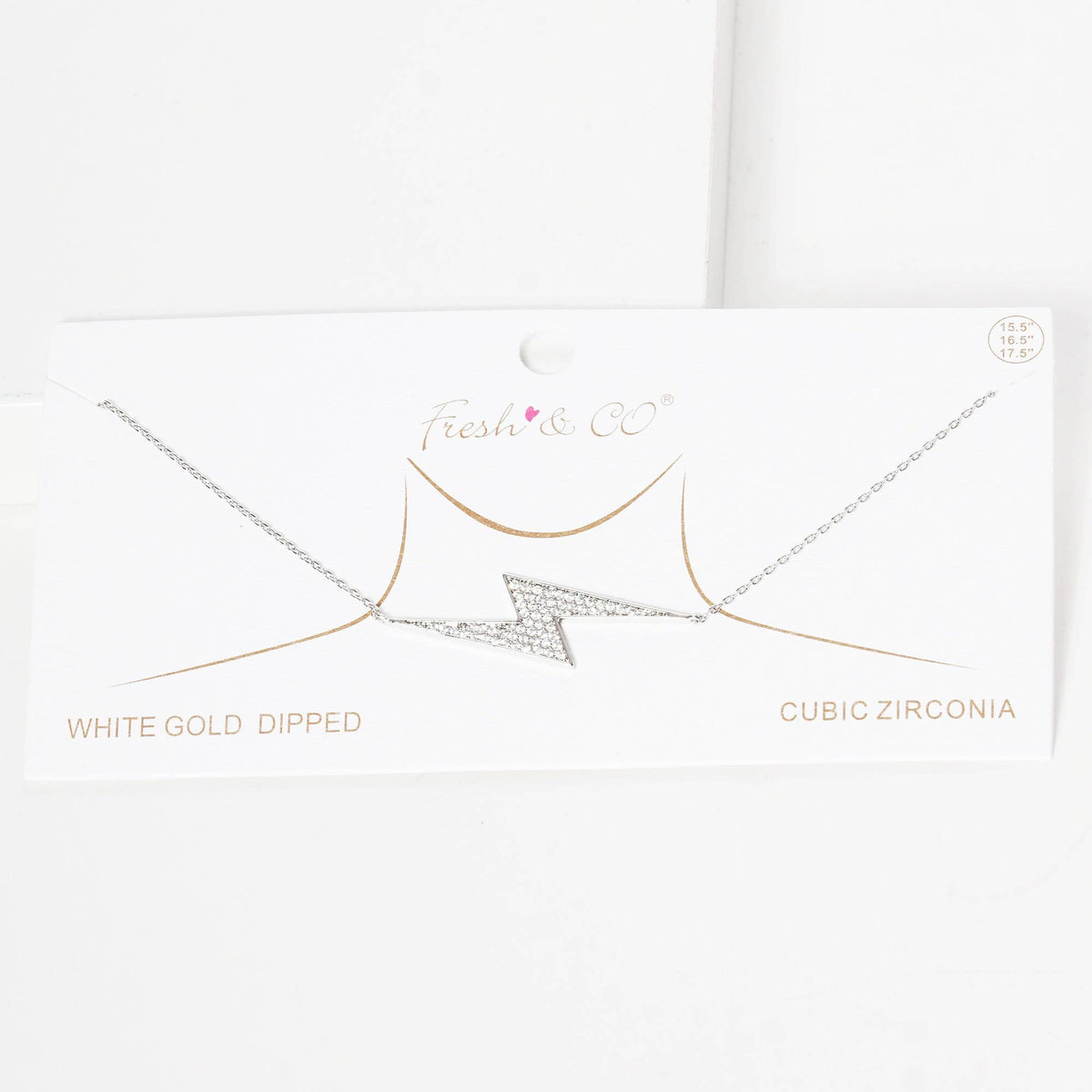 Gold Plated Sideway Lightning Bolt Necklace