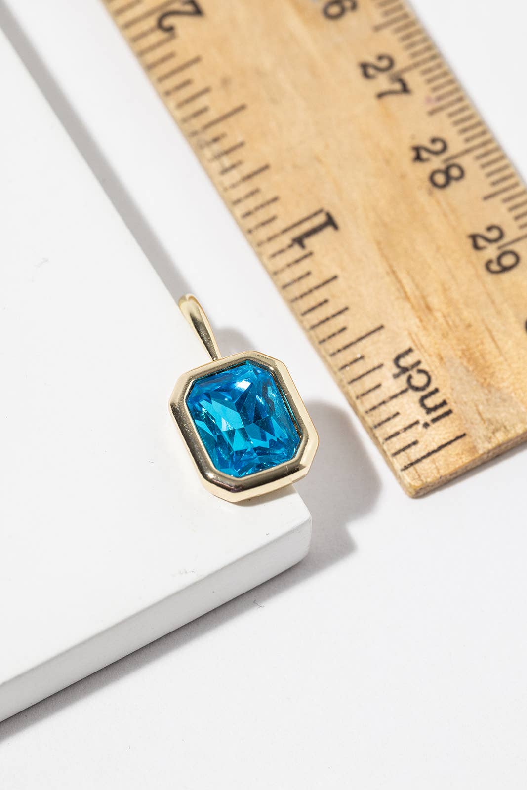 Birthstone Dangle Earrings – Gold-Dipped Octagon Cubic