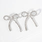 RIBBON BOW DROP POST EARRINGS / 18K GOLD DIPPED / CUBIC