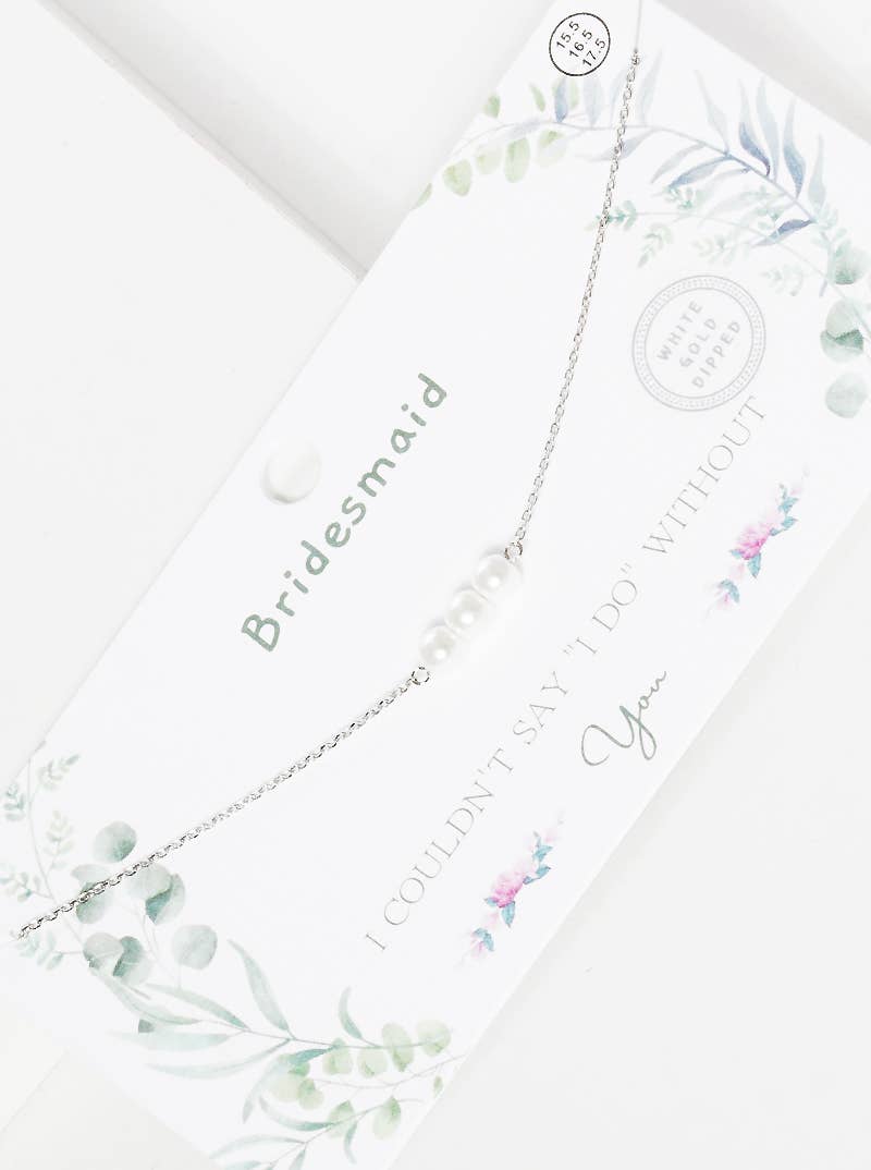 Bridesmaid 3-Pearl Delicate Necklace