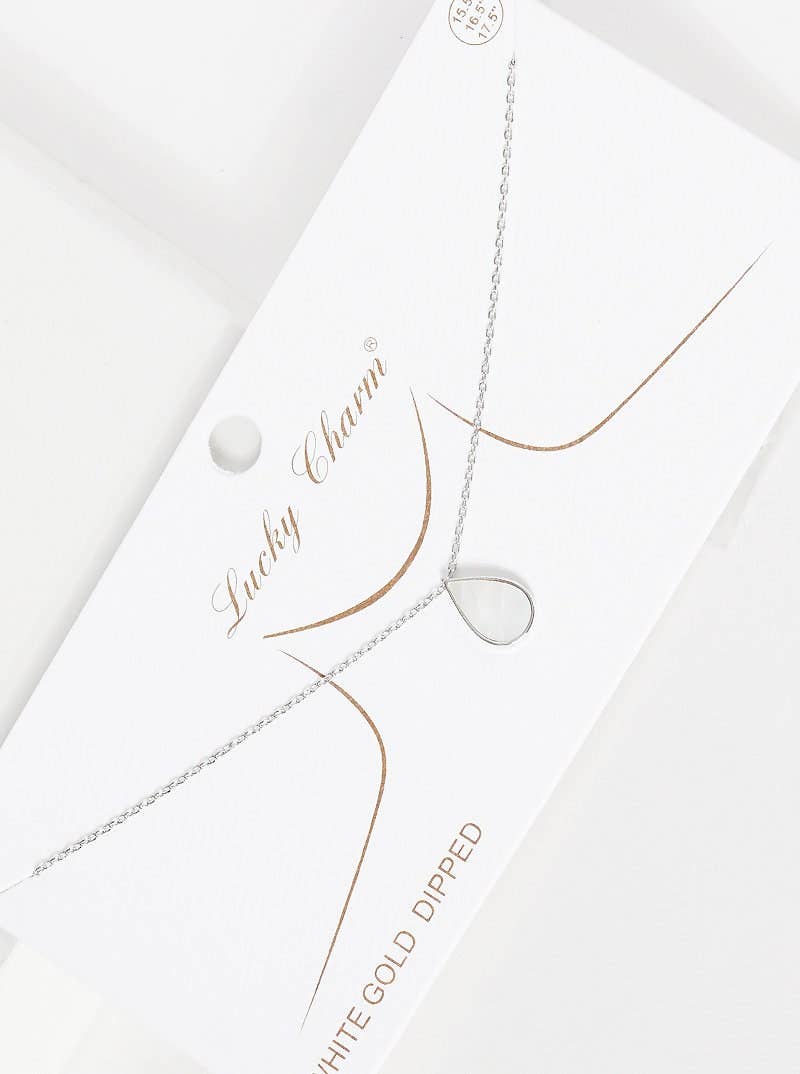 White Shelled Water Drop Necklace