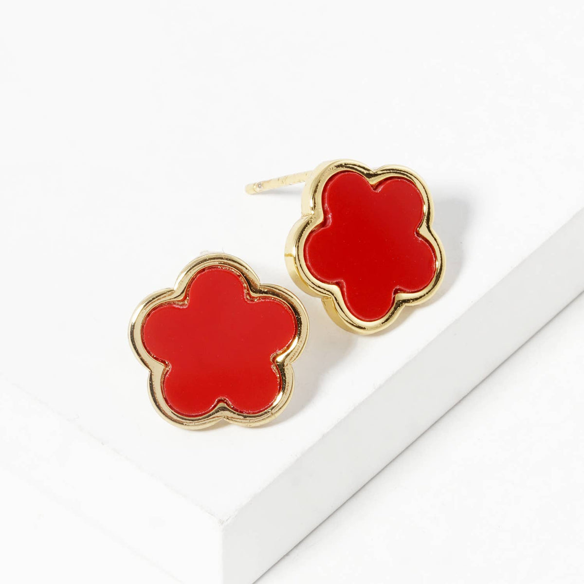 Minimalist Dainty Clover Flower Stud Earrings