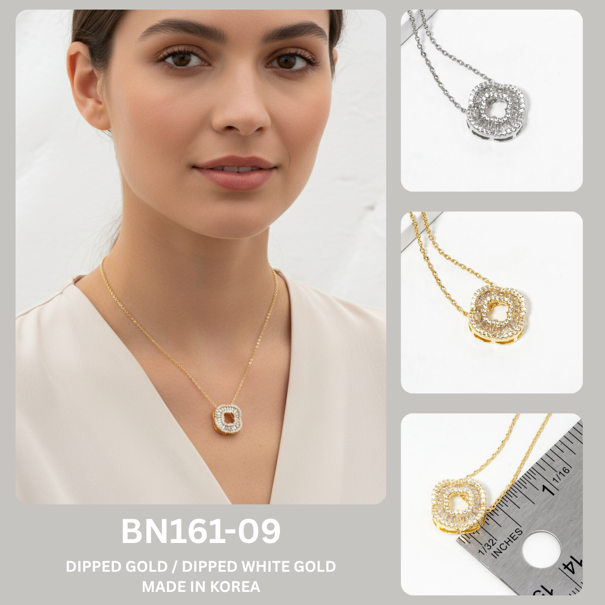 Minimalist Cubic Zirconia Geometric Open Pendant Necklace
