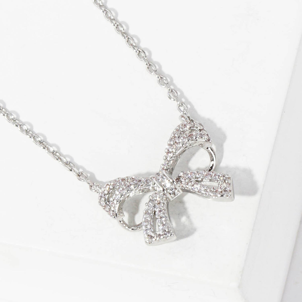Gold Plated Cubic Ribbon Necklace