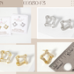 Pave-Set Rhombus-Shaped 16mm 18K-Gold-Dipped Stud Earrings