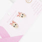 Breast Cancer Awareness Skull Candy Stud Earring