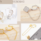 Quatrefoil Stud and Ear Cuff Drape Chain Earring Set