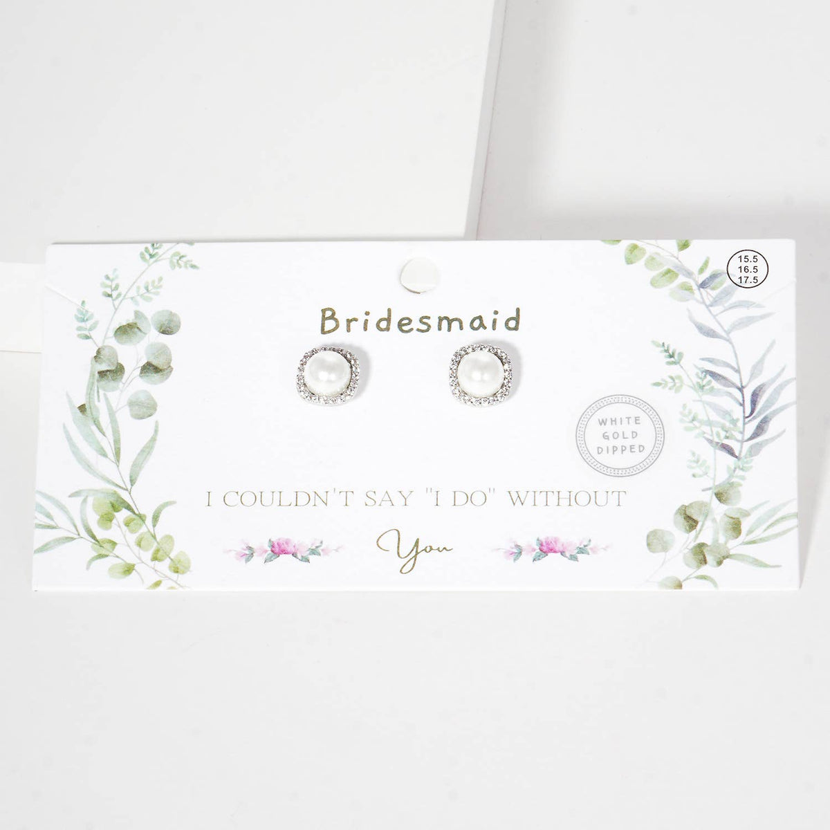 Elegant Bridesmaid Pearl & Crystal Halo Stud Earrings
