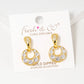 Dainty Pave Cubic Zirconia Open Circle Drop Earrings