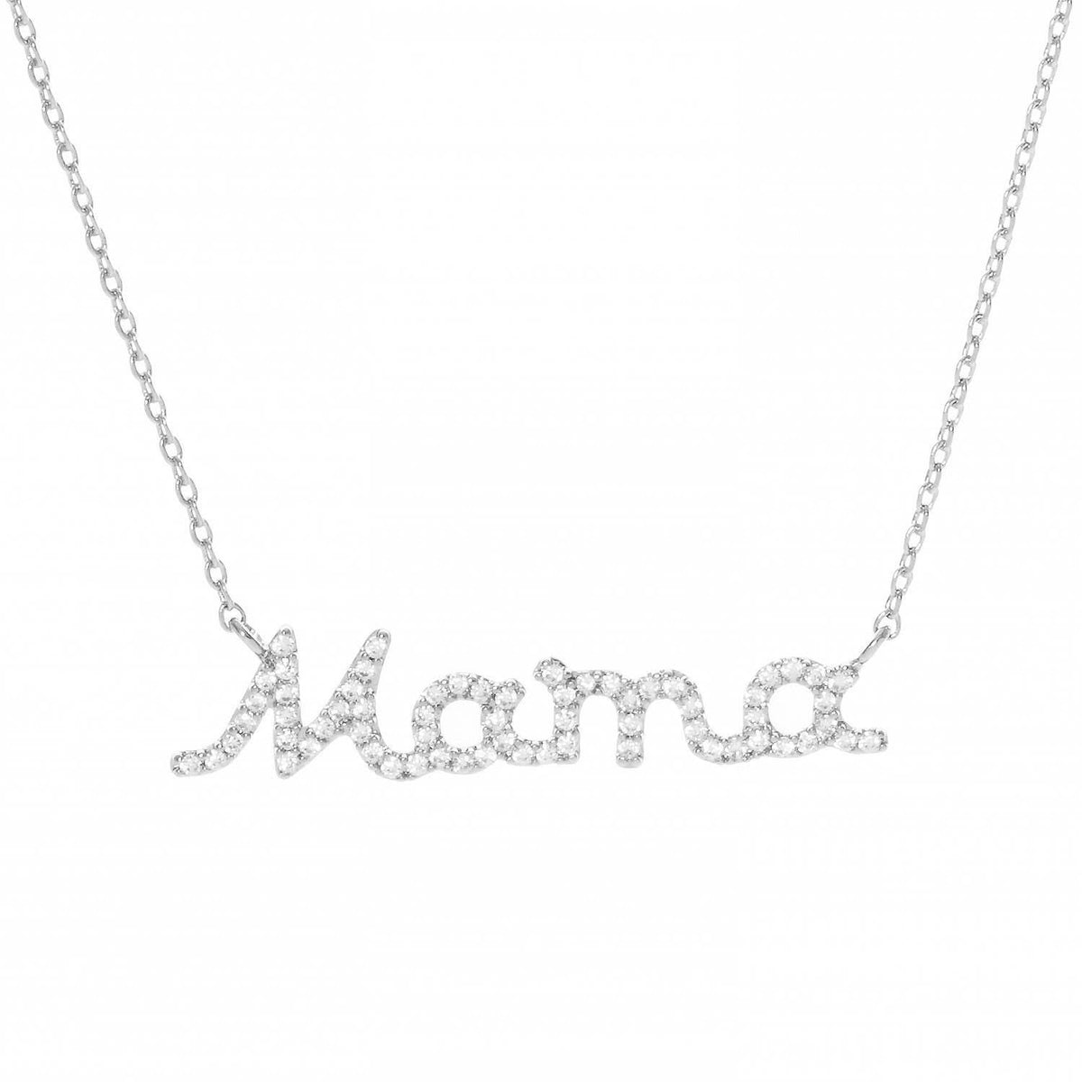 Gold Plated Mini Mama Script Necklace