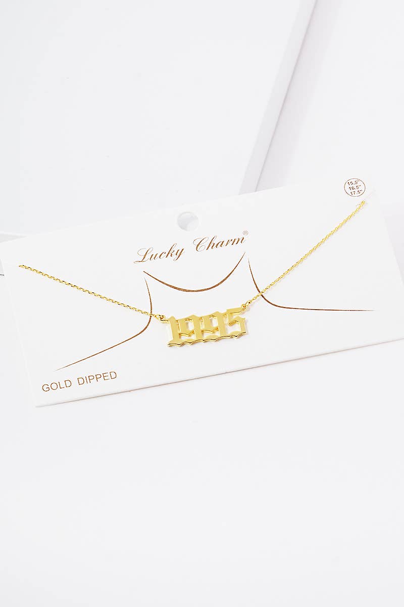 Gold Plated Birth Year Necklace