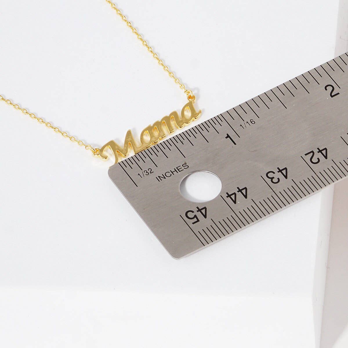 Gold Plated Script Letter Mama Necklace