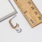 Crystal J-Hook Pearl Drop Earrings – Pavé Curve with Pearl