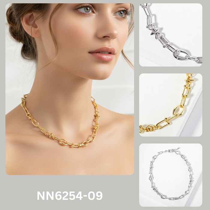 HardWear Oval-Chain Polished with Spike Chain Necklace