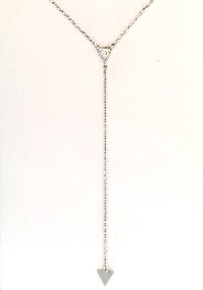 Minimalist Pave Triangle Y-Necklace