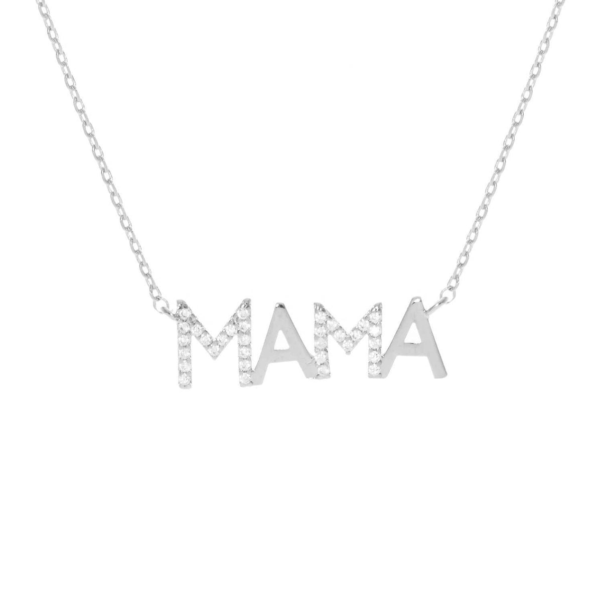 Gold Cubic Mama Initial Necklace