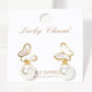Gold Freshwater Pearl Butterfly Drop Earrings