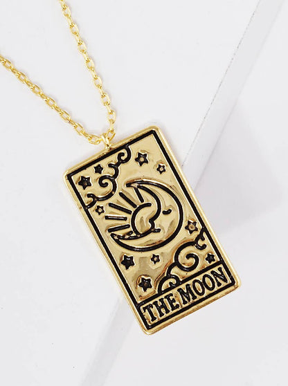 Gold Plated Tarot Card Necklace
