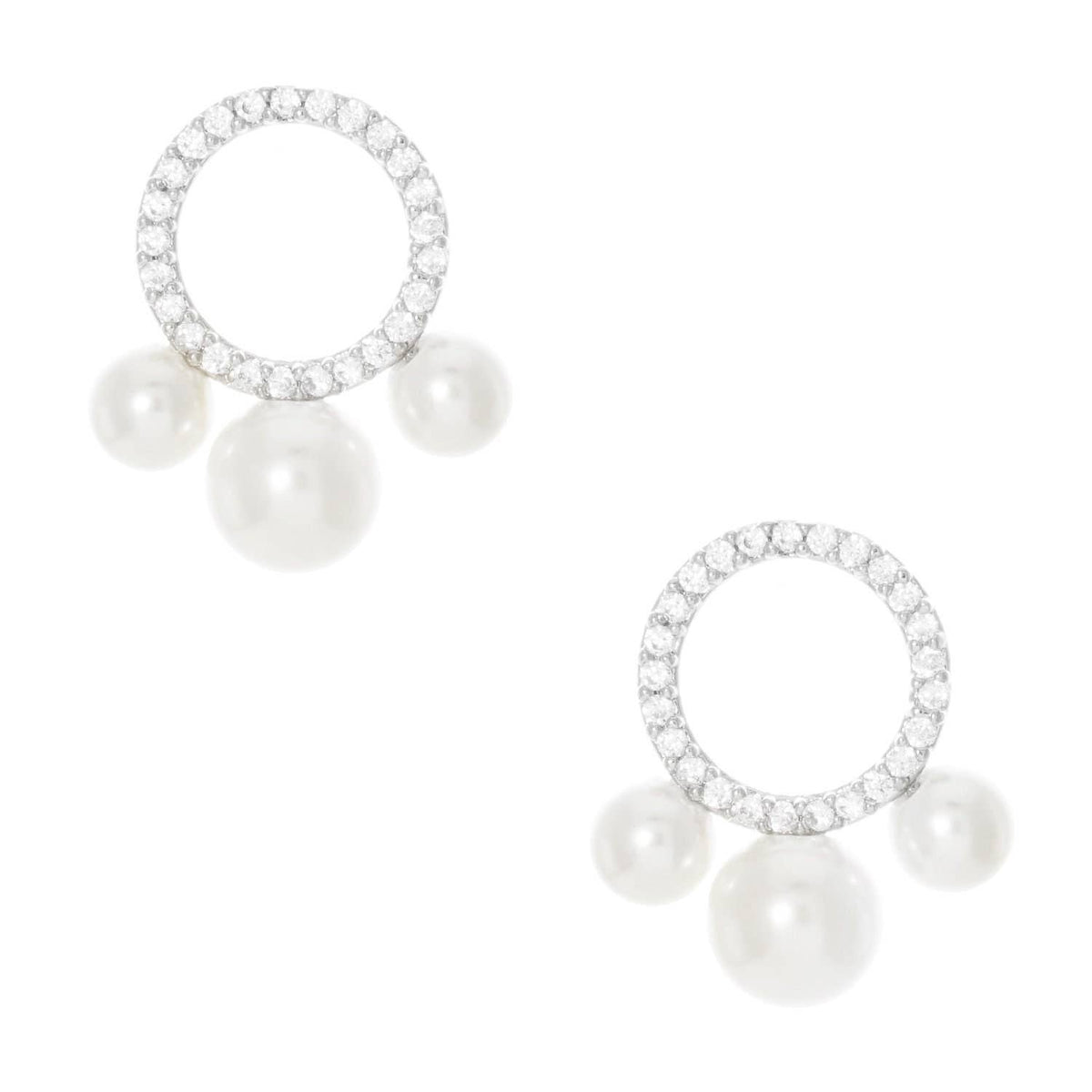 Gold Pearl Drop Huggie Earrings