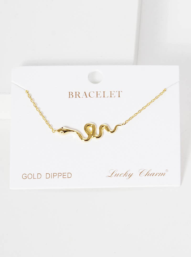 Minimalist Snake Charm Bracelet