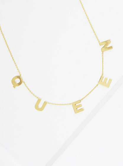 Mini Spaced Letter Queen Necklace