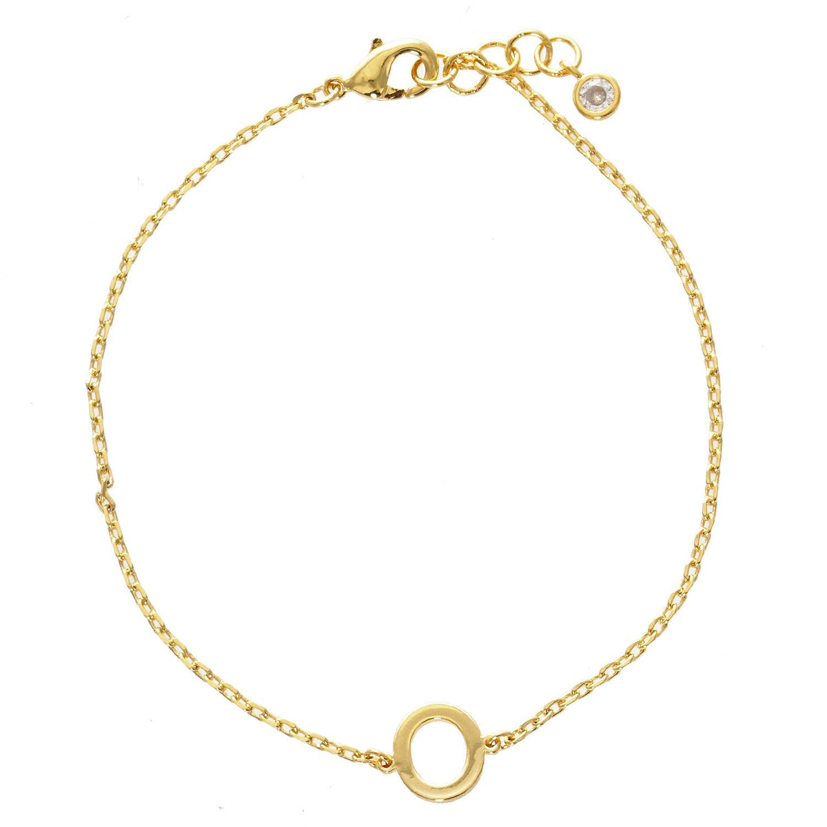 Gold Plated Initial Letter Bracelet