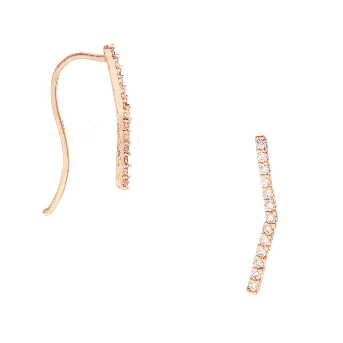 Gold Mini Threader Ear Climber Earrings