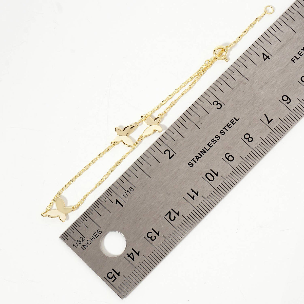 Three Butterfly 18K-Gold-Dipped Polished Brass Bracelet
